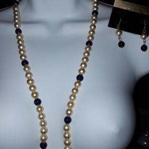 Pearl Necklace with Matching Earrings